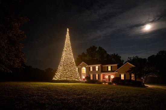 Fairybell® 10 Meter Vlaggenmast Kerstboom – 4000 LED Warm Wit – Buitenverlichting