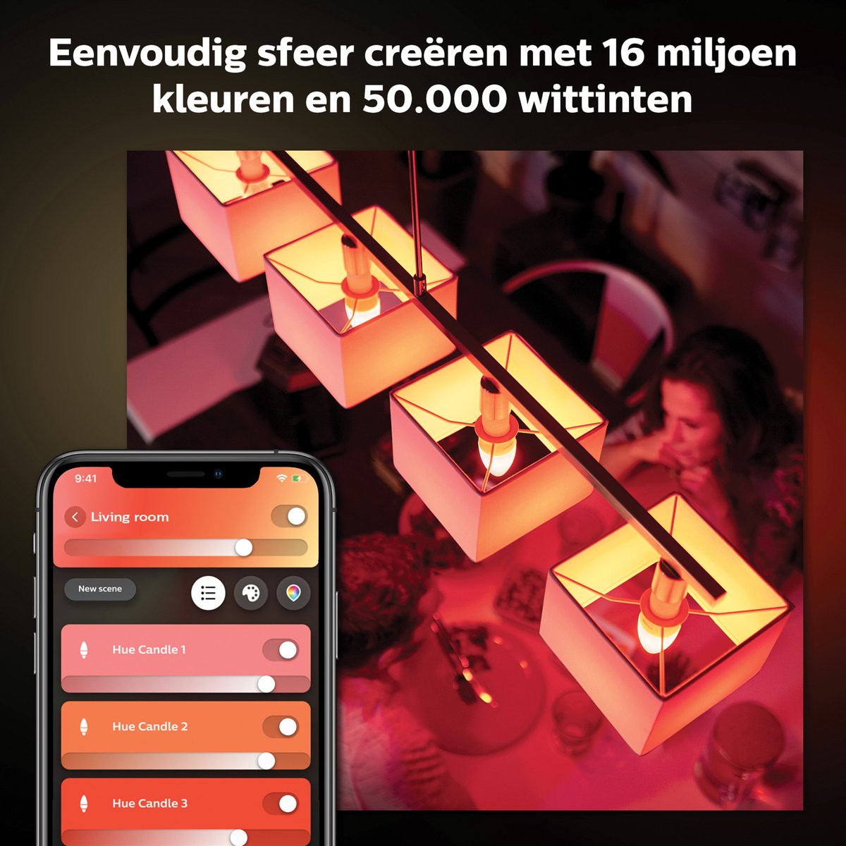 Philips Hue Candle Light Source E14 Duo - luz branca e colorida - 5,2 W - Bluetooth - 2 peças