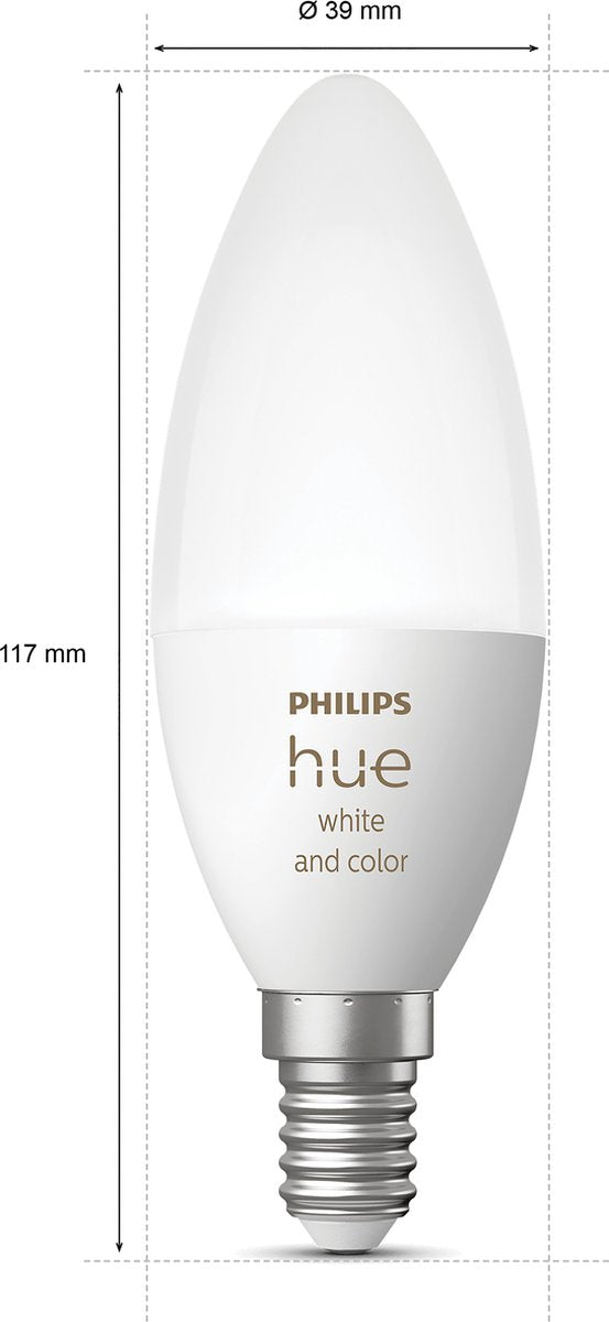 Philips Hue Candle Lamp Fuente de luz E14 - luz blanca y de color - 5,2 W - Bluetooth