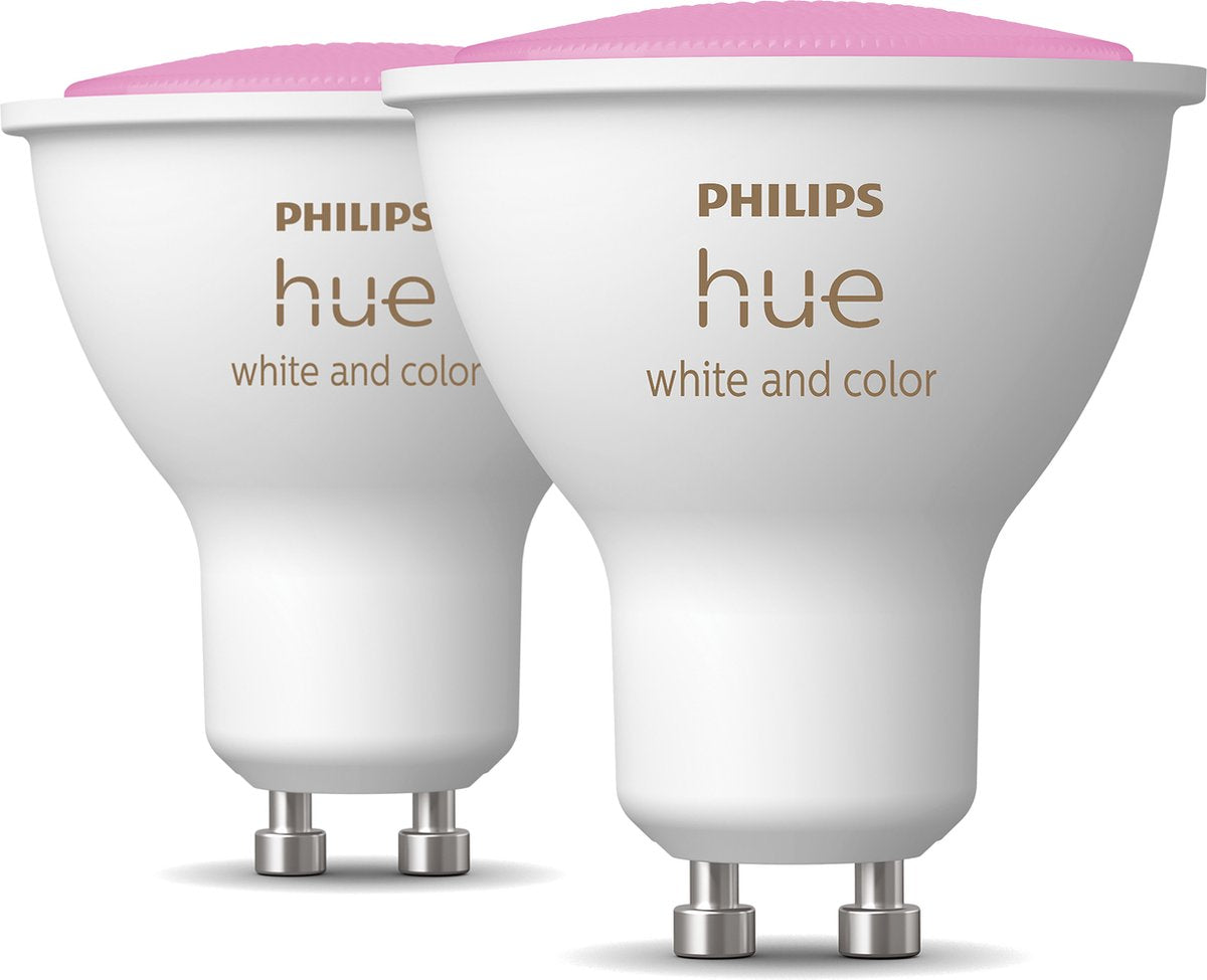 Philips Hue White & Color Ambiance GU10 - pacote com 2 | Holofote LED inteligente