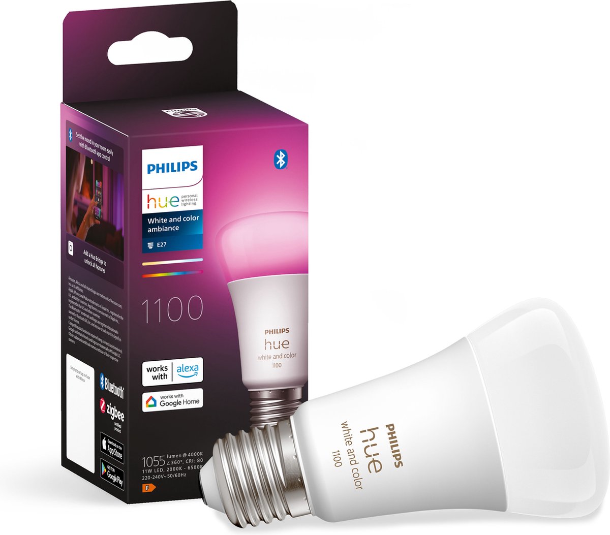 Philips Hue lampe standard - blanche et colorée - 1 paquet - E27 - 1100lm