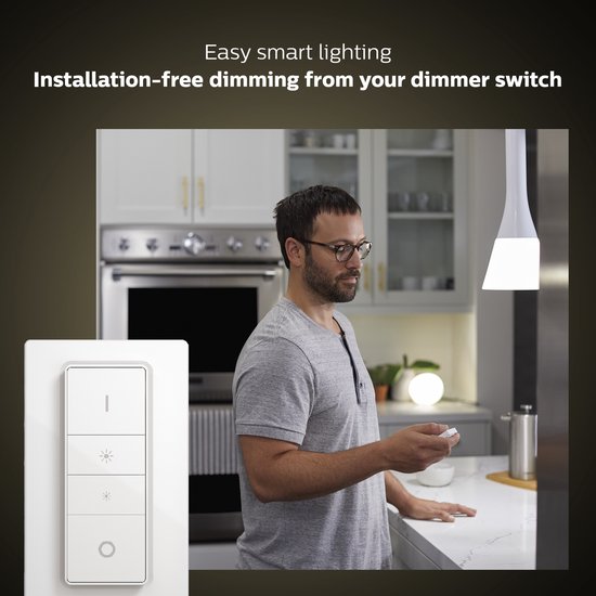 Philips Hue starter pack E27 Fonte de luz com ponte e 1 x interruptor dimmer - ambiente branco e colorido - 2 x 9 W - Bluetooth