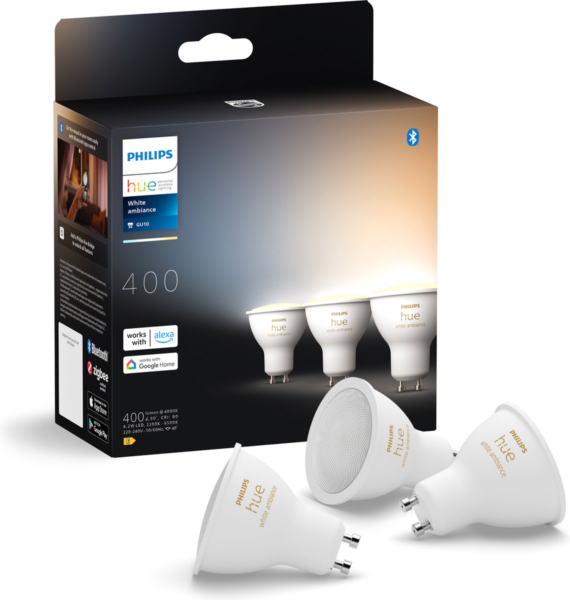 Philips Hue -White ambiance-GU10-3 pack