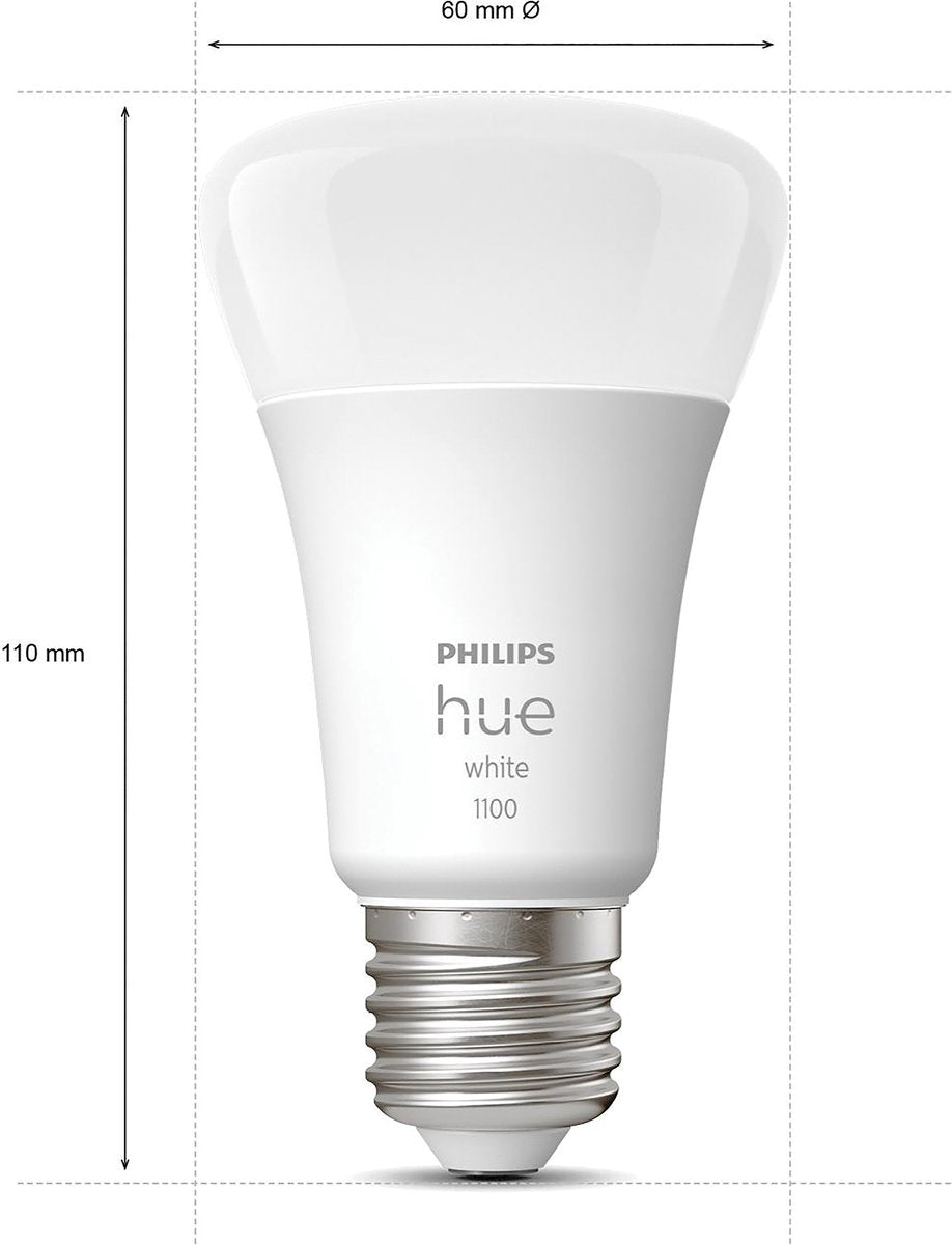 Kit inicial Philips Hue - Branco - 3 lâmpadas - E27 - 1100lm - 1 interruptor dimmer