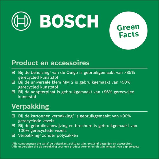 Bosch Quigo III - Kreuzlinienlaser - Inkl. Universalklemme MM2 - Adapterplatte - Batterien