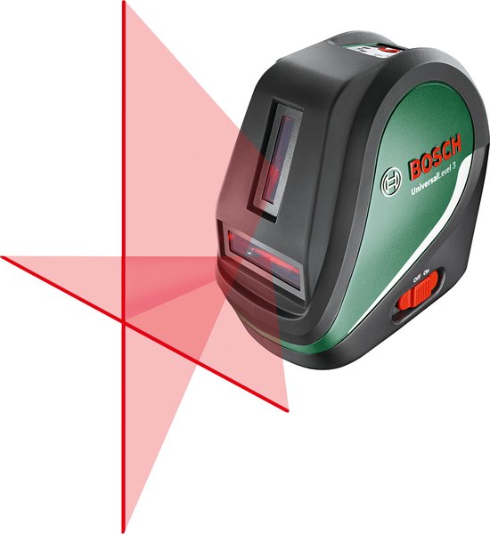 Bosch UniversalLevel 3 - Kreuzlinienlaser - Lotpunkt oben und unten - Inkl. Batterien - Aufbewahrungskoffer