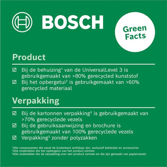 Bosch UniversalLevel 3 - Kreuzlinienlaser - Lotpunkt oben und unten - Inkl. Batterien - Aufbewahrungskoffer