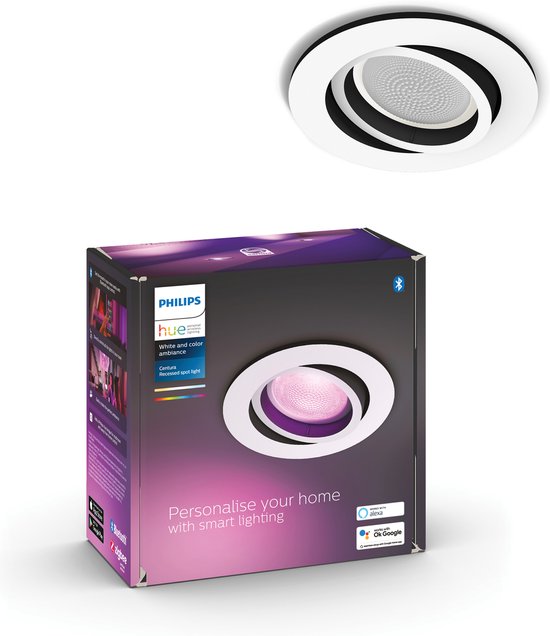Philips Hue Centura Downlight - weißes und farbiges Licht - GU10 - Weiß - 6W - Rund - Bluetooth