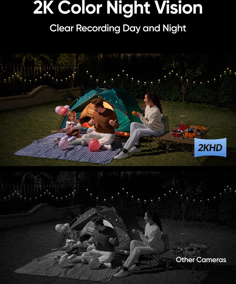 eufy Security S120 Caméra de sécurité avec lampe et panneau solaire - Résolution 2K - Vision nocturne couleur - IP65