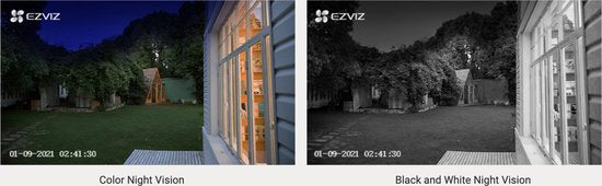 Ezviz BC1C Caméra de sécurité - 4MP - 2K- Batterie - Carte SD - Vision nocturne - Noir