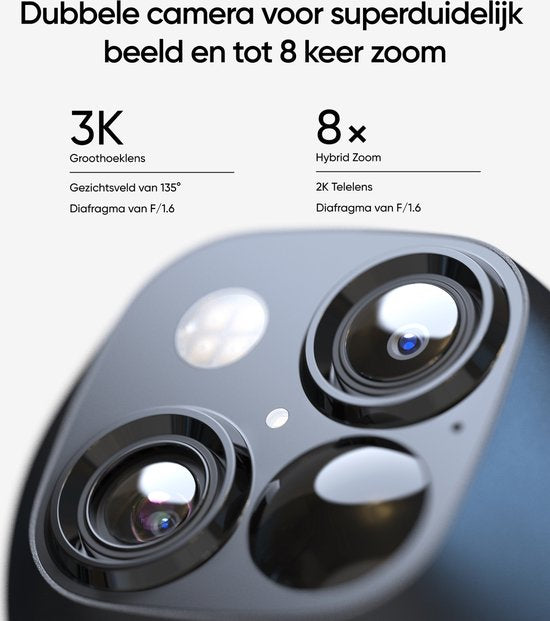 eufy Security S340 Solocamera – SoloCam - Draadloze 3K beveiligingscamera voor buiten met dual-lens, 360° dekking, geïntegreerd zonnepaneel, AI-bewegingsdetectie, compatibel met Alexa en Google Assistant