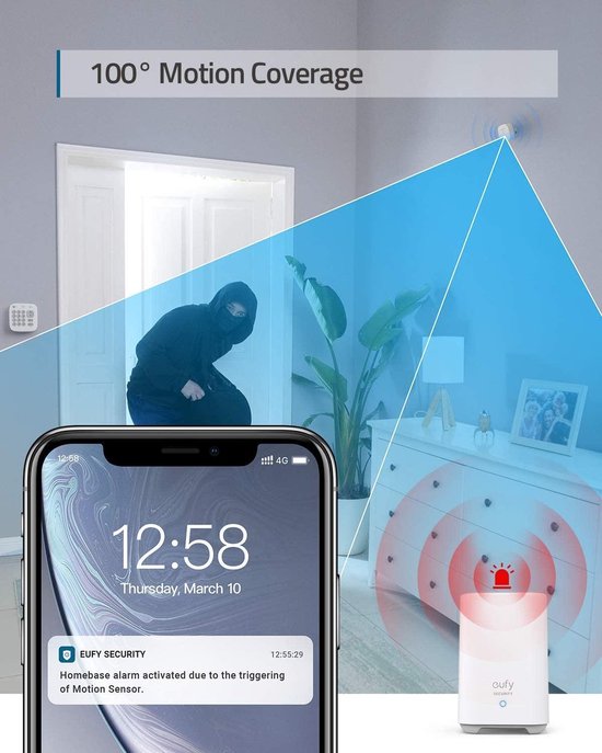 Eufy 5-Piece Alarm Kit - Compleet Beveiligingssysteem - Keypad - Bewegingssensor - 2 Raam-/deursensoren