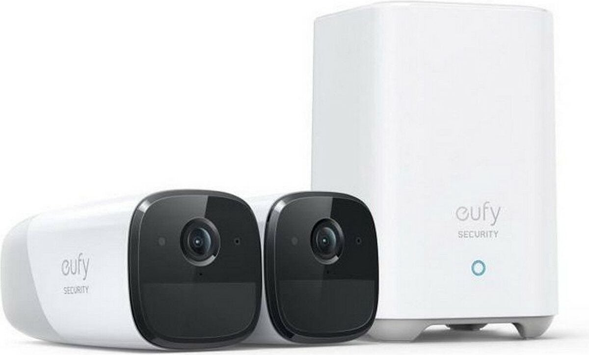 Eufy Cam 2 Pro 2K Wireless Security Set - Inclut Homebase et 2 caméras - Blanc