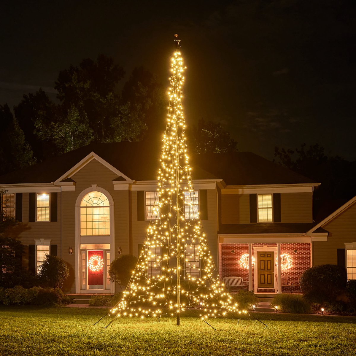 Fairybell® 6 Meter Vlaggenmast Kerstboom – 900 LED Warm Wit – Buitenverlichting
