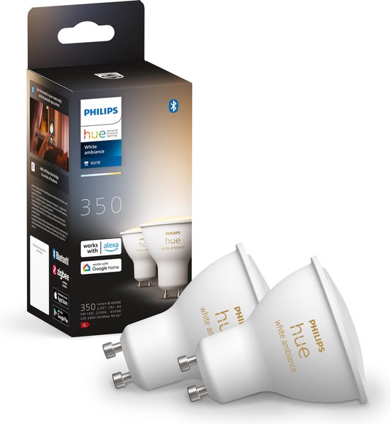 Philips Hue Spot - Branco Ambiance - Pacote com 2 - GU10