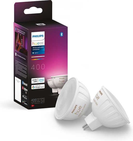 Philips Hue White and Color Ambiance MR16 Spot (lot de 2)