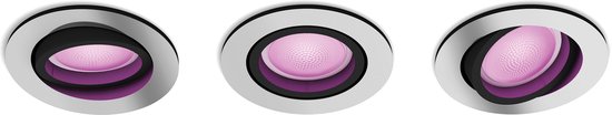 Philips Hue Centura Inbouwspot – Set van 3 (Aluminium, White and Color Ambiance, GU10, 5.7W)