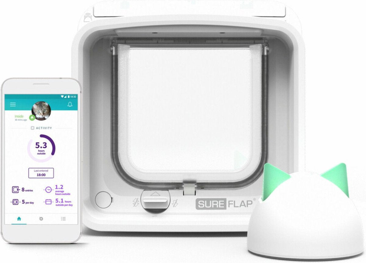 SureFlap Microchip Kattenluik Connect M - Wit - 14 x 12 cm