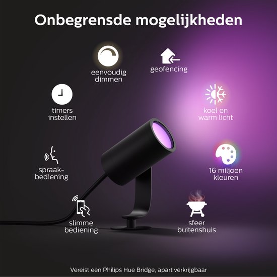 Philips Hue Lily tuinspot -1-spot - zwart - LowVolt - uitbreiding
