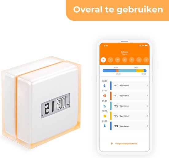 Netatmo Slimme Thermostaat - Smart Thermostaat - Draadloos - Wit