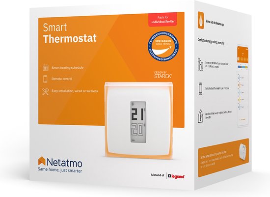 Netatmo Slimme Thermostaat - Smart Thermostaat - Draadloos - Wit