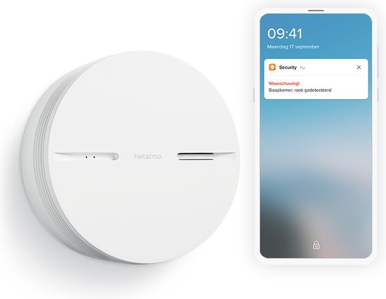 Detector de fumaça inteligente Netatmo com WiFi - Detector de fumaça inteligente