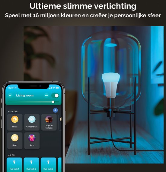 Philips hue E 27 Duopack - wit en gekleurd licht - 6.5W - Bluetooth - 2 Stuks