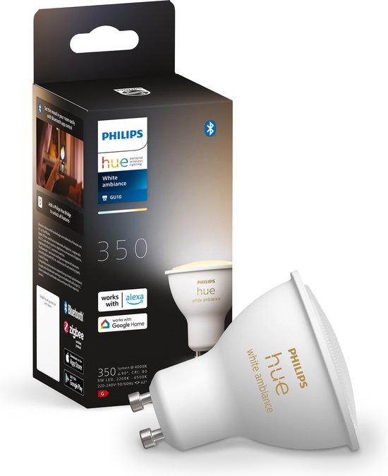 Philips Hue Slimme Lichtbron GU10 Spot - warm tot koelwit licht - 5W - Bluetooth