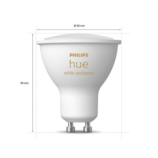 Philips Hue Slimme Lichtbron GU10 Spot - warm tot koelwit licht - 5W - Bluetooth