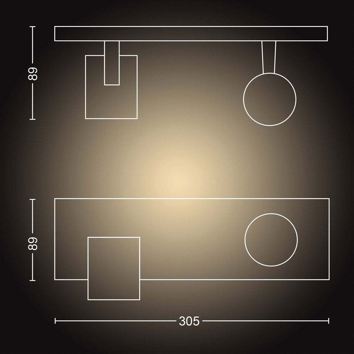 Philips Hue Runner spot de surface - lumière blanche chaude à froide - 2 points - blanc - 1 variateur de lumière