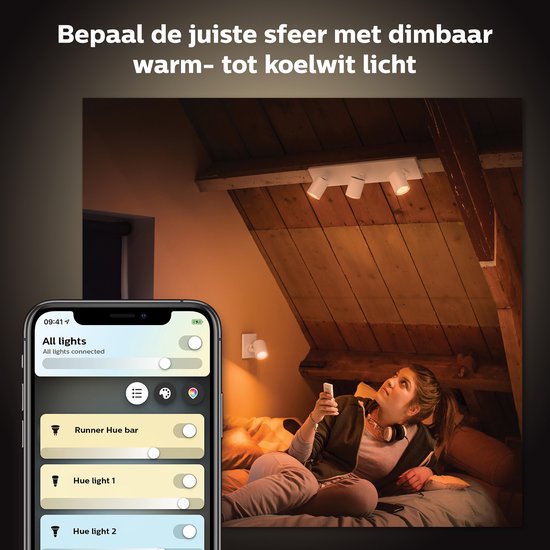 Philips Hue Runner 3-light Spot White - Éclairage intelligent avec variateur de lumière
