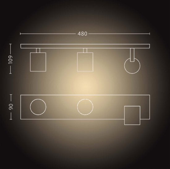 Philips Hue Runner 3-light Spot White - Éclairage intelligent avec variateur de lumière