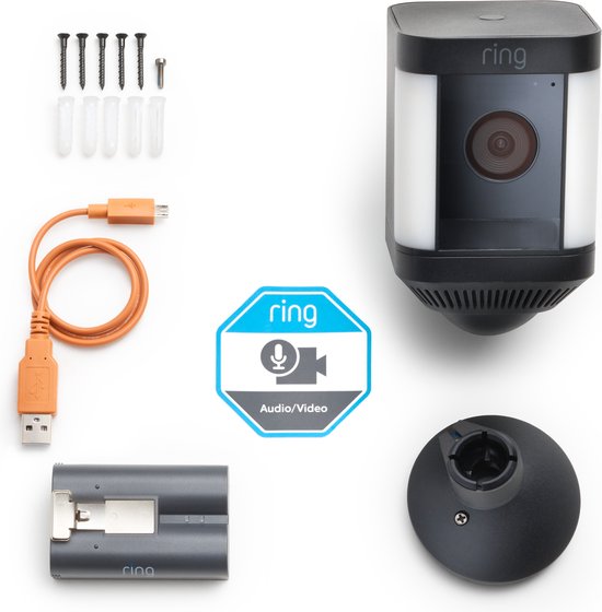 Ring Spotlight Cam Plus -Plug-in- Akku-Überwachungskamera - Schwarz