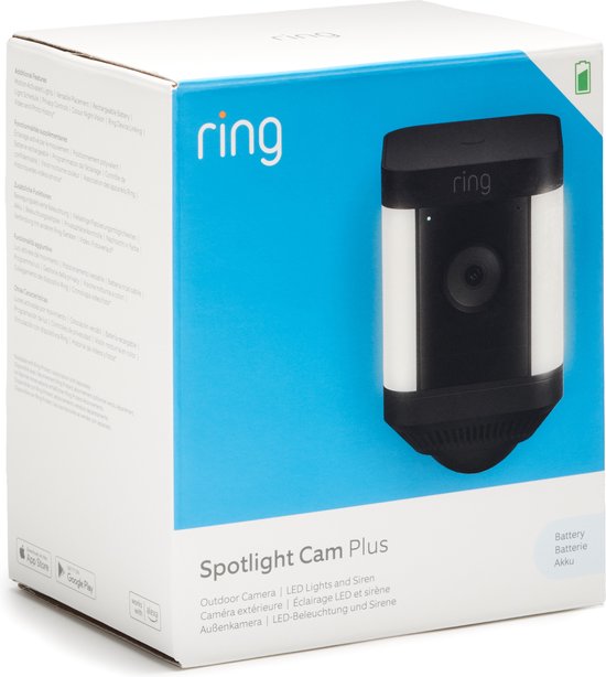Ring Spotlight Cam Plus -Plug-in- Akku-Überwachungskamera - Schwarz