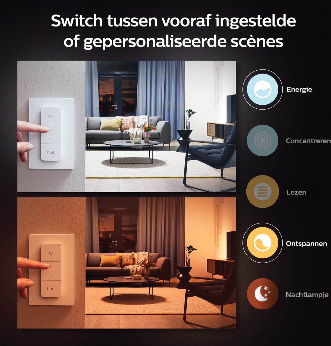 Philips Hue White Ambiance Runner Dubbele Spot β Zwart