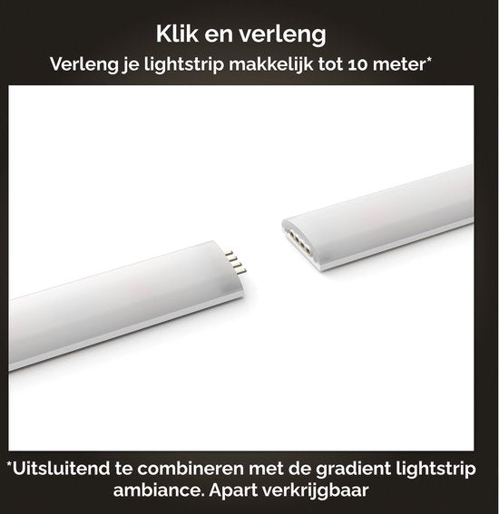 Philips Hue gradient lightstrip 1 meter uitbreiding - White and Color Ambiance - Bluetooth