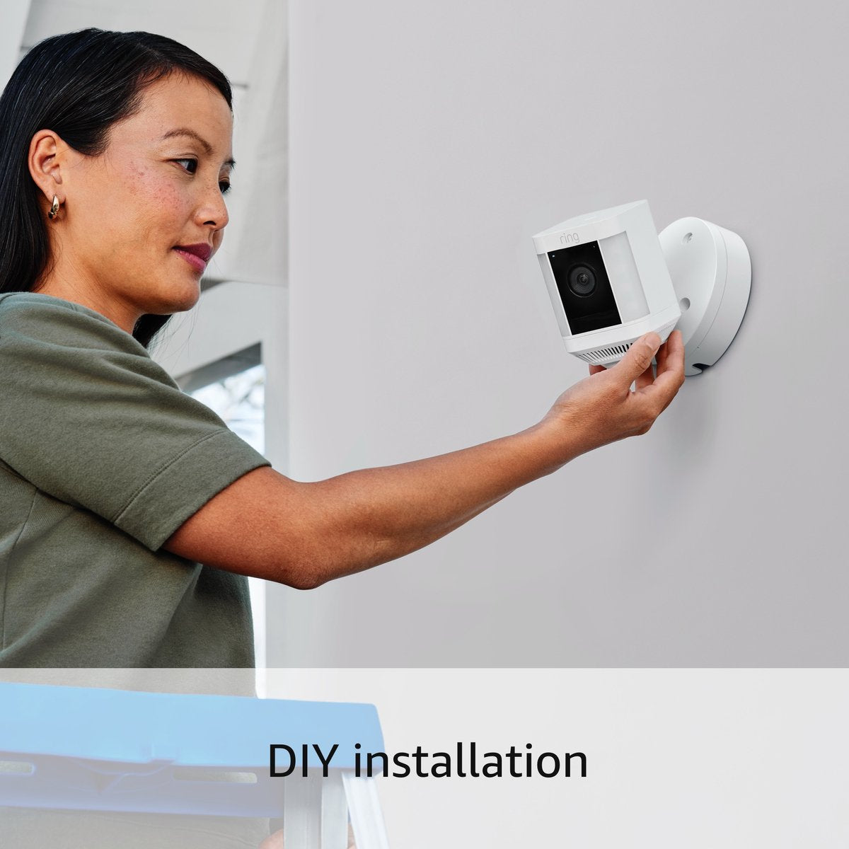 Ring Spotlight Cam Plus - Plug-In -Battery- Security Camera - White
