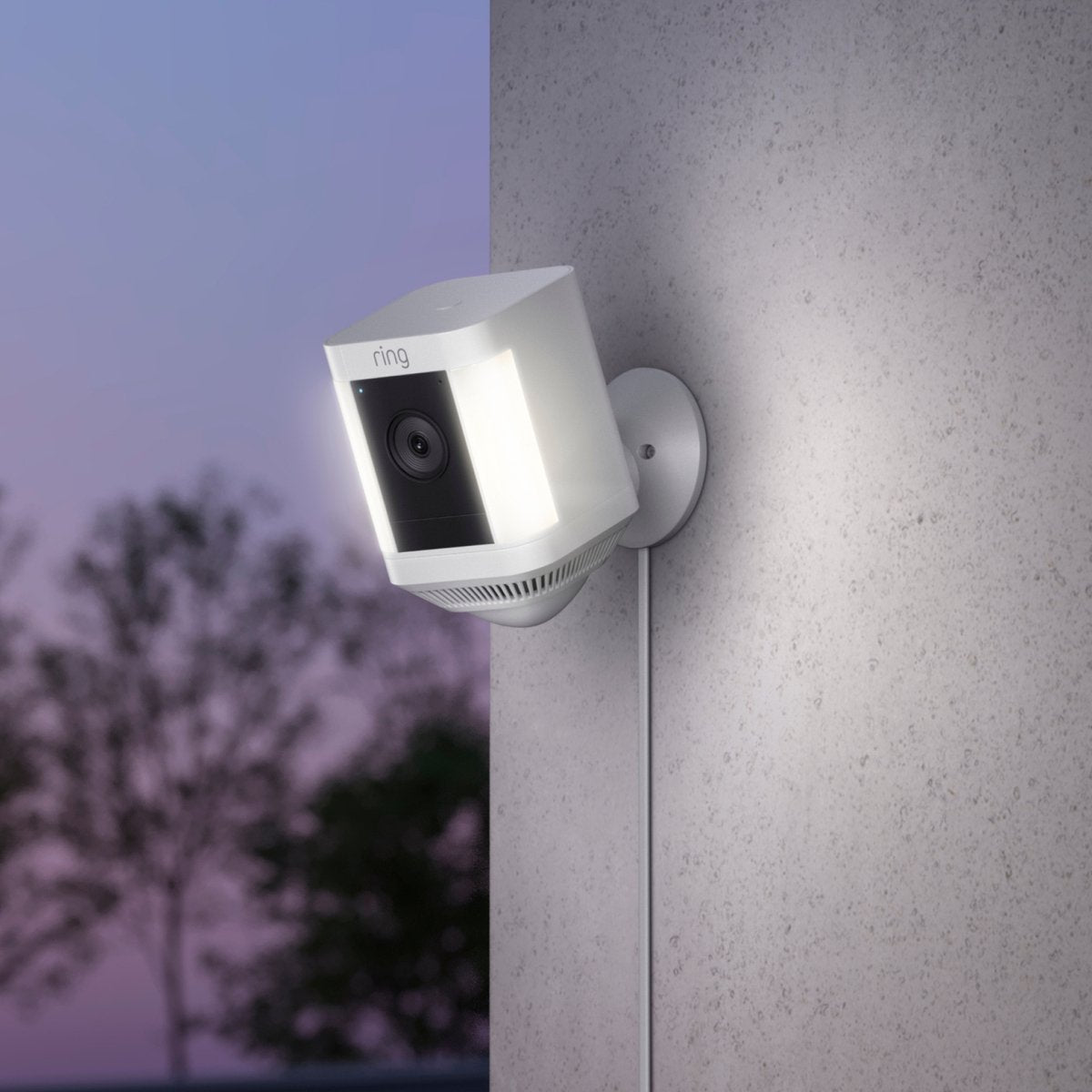 Ring Spotlight Cam Plus - Plug-In -Battery- Security Camera - White