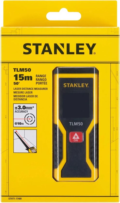 STANLEY TLM50 - Laser-Entfernungsmesser - Max. Messbereich 15m