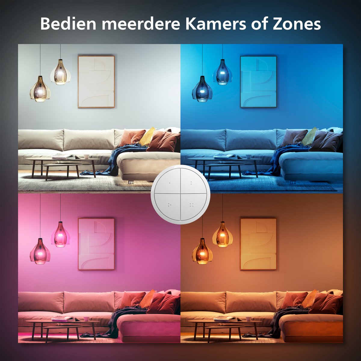 Interruptor de discagem Philips Hue Tap - interruptor rotativo - branco
