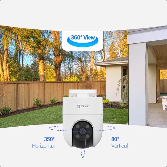 Ezviz H8C Beveiligingscamera - 2K - Pan/Tilt Zoom - Kleur Nachtzicht - 360° - MicroSD Card - Buitencamera - Wit