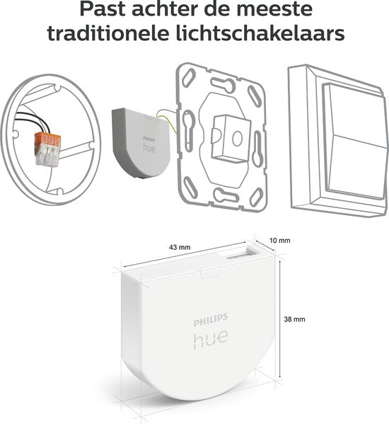 Module d'interrupteur mural Philips Hue, accessoire d'éclairage intelligent - 2 pièces