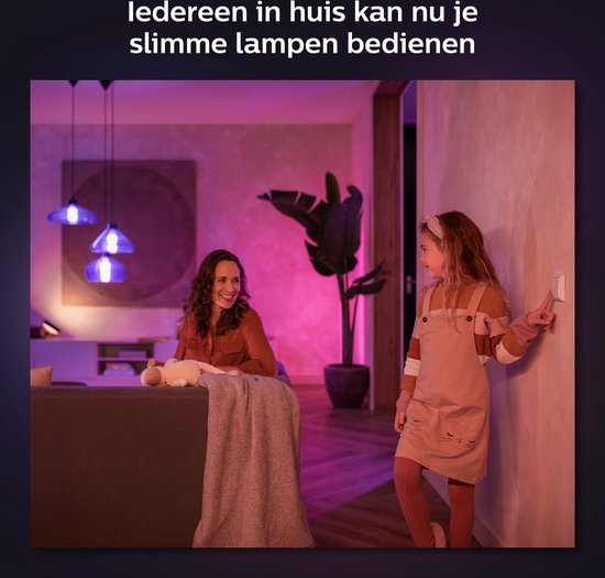 Module d'interrupteur mural Philips Hue, accessoire d'éclairage intelligent - 2 pièces