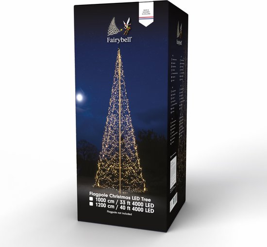 Fairybell 12m Kerstboom met 4000 LED – Warm Wit – Buitenverlichting