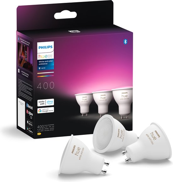 Philips Hue Spot - weißes und farbiges Licht - 3er-Pack - GU10