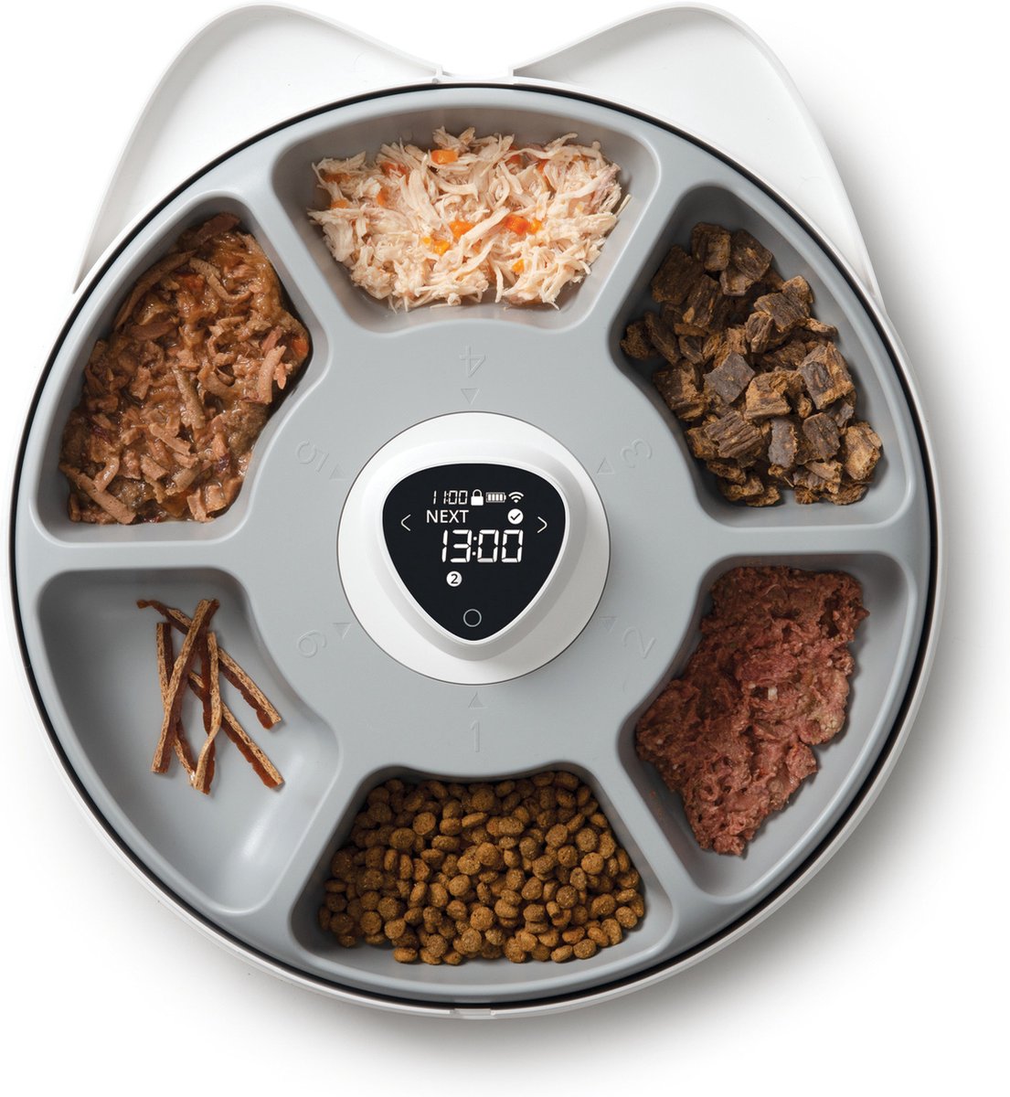 Catit Voerautomaat Kat - Pixi Smart 6-meal Feeder - 6 x 170ml - 37 x 34.5 cm - Wit