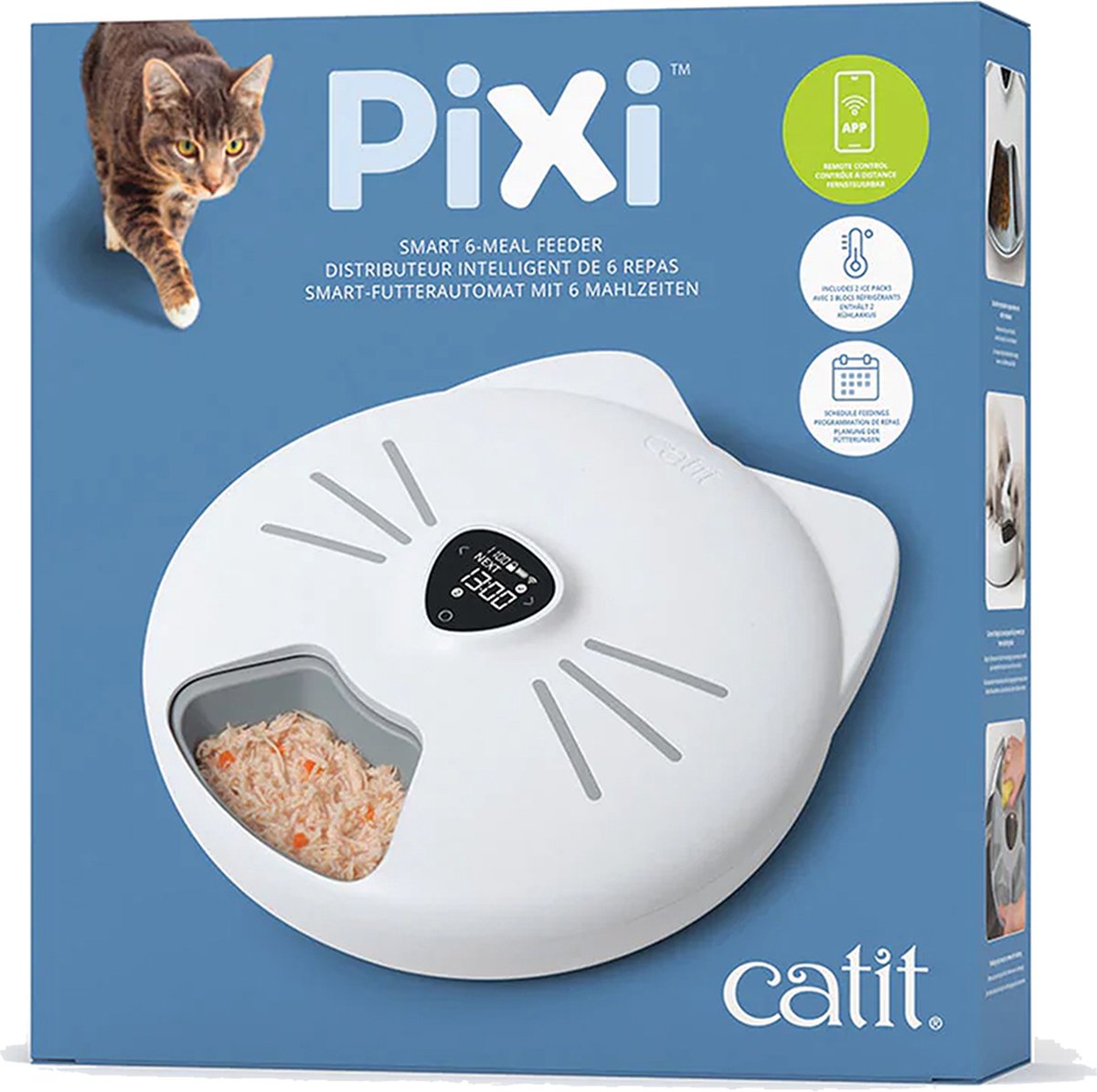 Catit Voerautomaat Kat - Pixi Smart 6-meal Feeder - 6 x 170ml - 37 x 34.5 cm - Wit