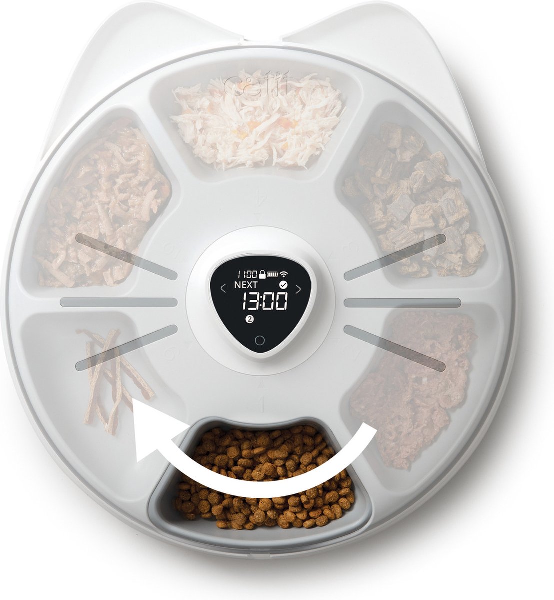 Catit Voerautomaat Kat - Pixi Smart 6-meal Feeder - 6 x 170ml - 37 x 34.5 cm - Wit