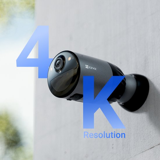 Ezviz BC1C Pro Kit - 4K Ultra HD - Batterijcamera - Kleur nachtzicht - 10400 mAh - MicroSD Card - Zwart