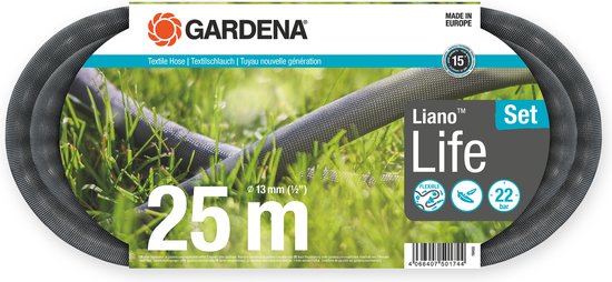 Gardena Liano™ Life Textielslang Set – 25 meter (1/2”)